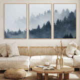 23671-MGV-CV-36X24-Misty Forest Wall Art – Serene Foggy Pine Trees Landscape Canvas Print, Tranquil Nature Decor for Living Room, Bedroom or Office