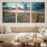 25788-MGV-CV-36X24-Sunset Beach Path Wall Art – Scenic Coastal Dunes and Ocean Canvas Print, Tranquil Seaside Landscape Decor for Living Room or