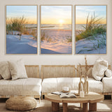 48907-MGV-CV-36X24-Beach Sunset Wall Art – Coastal Sand Dunes and Ocean View Canvas Print, Serene Seaside Landscape Painting for Living Room, Bedroom