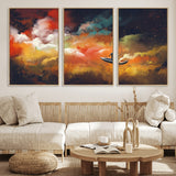 45085-MGV-CV-36X24-Surreal Cosmic Wall Art – Abstract Galaxy Dreamscape Canvas Print with Man and Dog in Boat, Fantasy Nebula Painting for Living