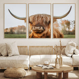 64824-MGV-CV-36X24-Highland Cow Wall Art – Rustic Scottish Bull Canvas Print, Farmhouse Animal Decor for Living Room, Bedroom, Office or Cabin