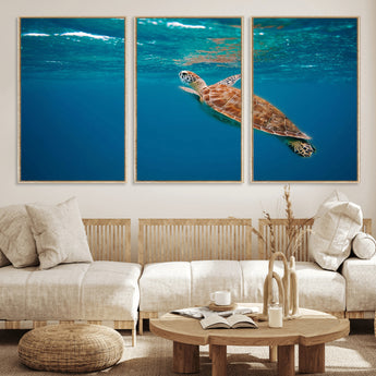 91440-MGV-CV-36X24-Sea Turtle Wall Art – Ocean Turtle Canvas Print, Underwater Marine Life Decor for Living Room, Office, Beach House or Bathroom