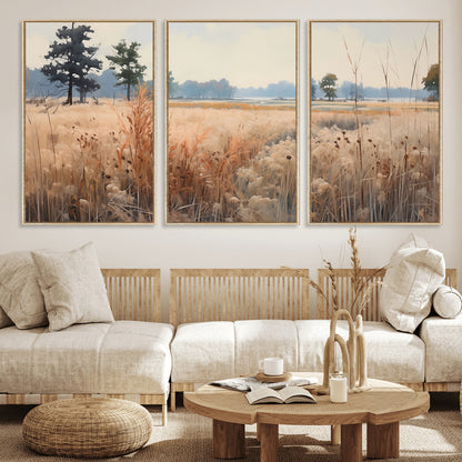 98822-MGV-CV-36X24-Autumn Meadow Wall Art – Tranquil Grassland Landscape Canvas Print, Rustic Country Decor for Living Room, Bedroom or Farmhouse