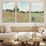 74890-MGV-CV-36X24-Monet Poppy Field Wall Art – Impressionist Landscape Canvas Print, Classic French Artwork for Living Room, Bedroom or Office Decor