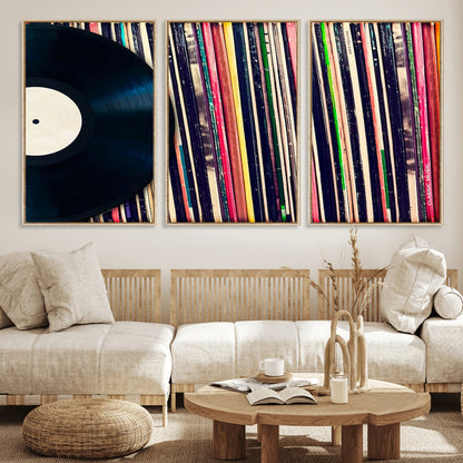 45029-MGV-FC-60X30-3P_Natural-Misty Pine Forest Wall Art – Black and White Landscape Canvas Print, Foggy Trees Nature Photography, Modern Minimalist Decor for