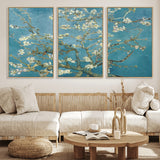 65607-MGV-CV-36X24-Almond Blossom Wall Art – Van Gogh Blue Floral Canvas Print, Elegant Impressionist Painting Decor for Living Room, Bedroom or
