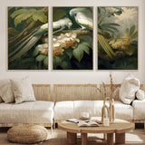 84047-MGV-FC-60X30-3P_Natural-Tropical Birds Wall Art – Elegant Botanical Canvas Print, Exotic Nature Decor for Living Room, Bedroom or Office