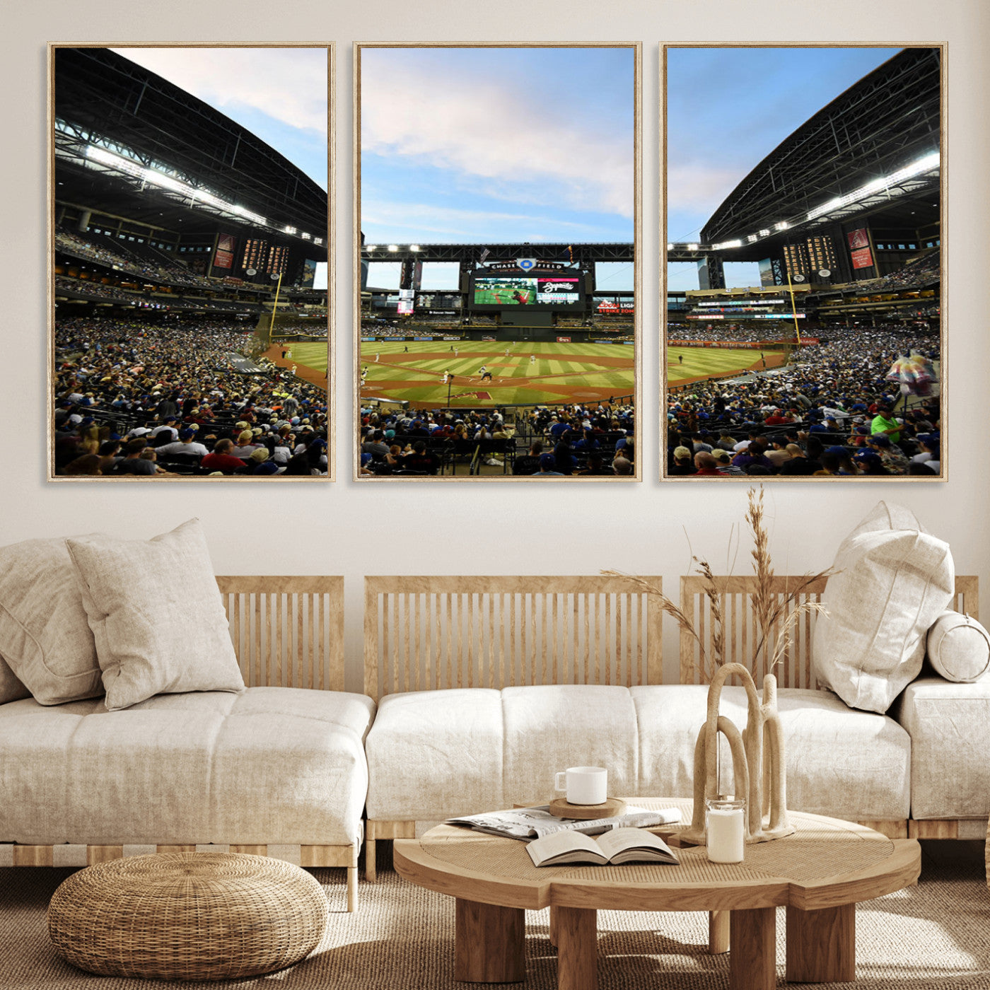 92672-MGV-CV-36X24-Chase Field Stadium Wall Art Canvas Print, Framed Arizona Stadium Art Picture Print, Chase Stadium Perfect Sports Room Decor