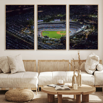 16515-MGV-CV-36X24-Dodgers Stadium Wall Art Canvas Print, Framed Baseball Stadium Art Picture Print, Dodgers Field Perfect Sport Room Decor Artwork