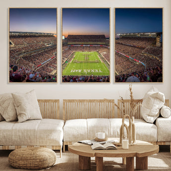 17421-MGV-CV-36X24-Kyle Field Wall Art Canvas Print, Framed Texas Stadium Art Picture Print, Kyle Field Stadium Perfect Sport Room Decor Artwork