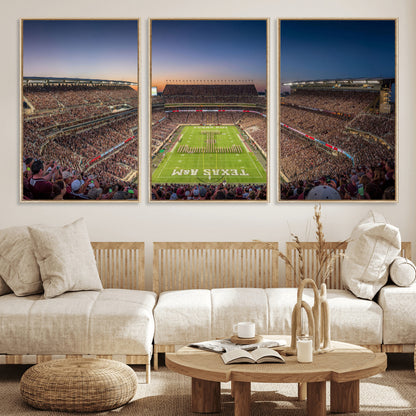 17421-MGV-CV-36X24-Kyle Field Wall Art Canvas Print, Framed Texas Stadium Art Picture Print, Kyle Field Stadium Perfect Sport Room Decor Artwork