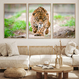 75066-MGV-CV-36X24-Leopard Wall Art Canvas Print, Framed Wild Animal Art Picture Print, Blue Eye Leopard Perfect Wild Minimal Decor Artwork