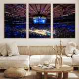 20491-MGV-FC-60X30-3P_Natural-Madison Square Garden Wall Art Canvas Print, Framed New York Stadium Art Picture Print, MSG Stadium Perfect Sport Room Decor