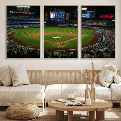 83979-MGV-FC-60X30-3P_Natural-RingCentral Coliseum Wall Art Canvas Print, Framed Oakland A's Stadium Art Picture Print, RingCentral Coliseum Field Perfect Sport