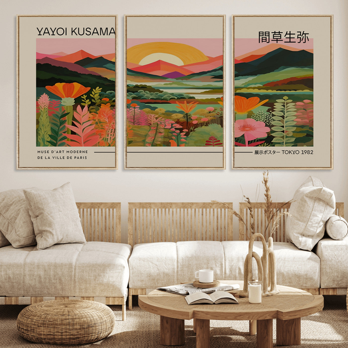 17753-MGV-CV-36X24-Floral Sunset Landscape Wall Art – Panoramic Nature Canvas Print, Vibrant Botanical Artwork for Living Room, Bedroom, Office, or