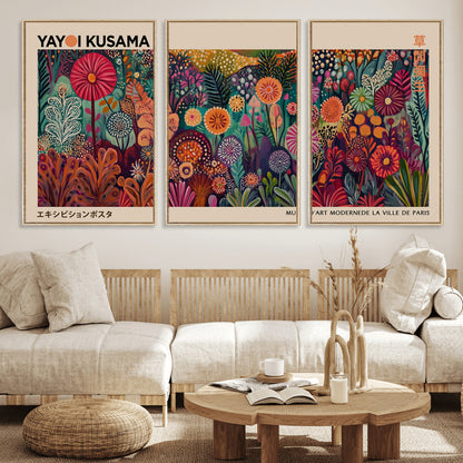 51280-MGV-CV-36X24-Abstract Yayoi Kusama Wall Art Canvas Print, Framed Japanese Wabi Sabi Art Picture Print, Yayoi Kusama Perfect Abstract Modern