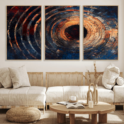 10017879-MGV-CV-36X24-Wood Tree Ring Wall Art Canvas Print, Framed Natural Wood Art Picture Print, Rustic Tree Slice Perfect Rustic Decor Artwork