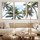 87247012-MGV-CV-36X24-Skyward Palm Trees Wall Art Canvas Print, Framed Tropical Sky Art Picture Print, Coconut Palm Perfect Tropical Skyview Decor