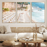 84816639-MGV-CV-36X24-Mediterranean Beach Wall Art Canvas Print, Framed Airy Coastal Art Picture Print, Summer Shore Perfect Coastal Retreat Decor