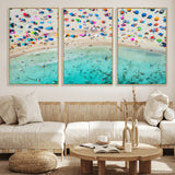 76172085-MGV-FC-60X30-3P_Natural-Tropical Shoreline Wall Art Canvas Print, Framed Beach Relaxing Art Picture Print, Aerial Summer Perfect Coastal Vibrant Decor