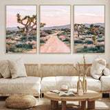 12540952-MGV-CV-36X24-Joshua Tree Park Wall Art Canvas Print, Framed Desert Road Art Picture Print, Sunset Drive Perfect Southwestern Boho Decor Artwork