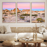96167137-MGV-CV-36X24-Vibrant Sunset Sky Wall Art Canvas Print, Framed Joshua Tree Art Picture Print, Rugged Terrain Perfect Southwestern Boho Decor