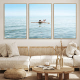 32624554-MGV-CV-36X24-Swimming Relaxation Wall Art Canvas Print, Framed Peaceful Water Art Picture Print, Clear Sea Perfect Minimalist Aquatic Decor