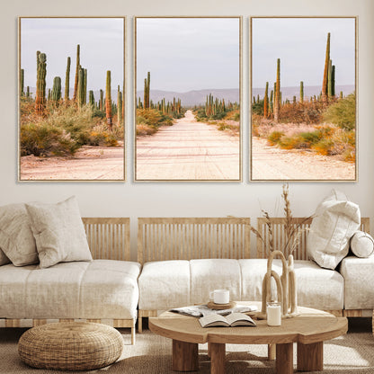 30742780-MGV-CV-36X24-Desert Cactus Wall Art Canvas Print, Framed Southwestern Art Picture Print, Bohemian Western Perfect Southwestern Boho Decor