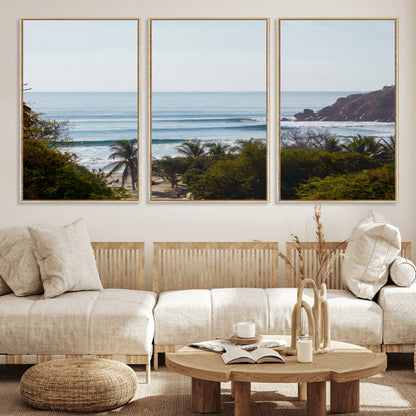 88336640-MGV-CV-36X24-Tropical Beach Scene Wall Art Canvas Print, Framed Coastal Photography Art Picture Print, Ocean Horizon Art Perfect Coastal Boho