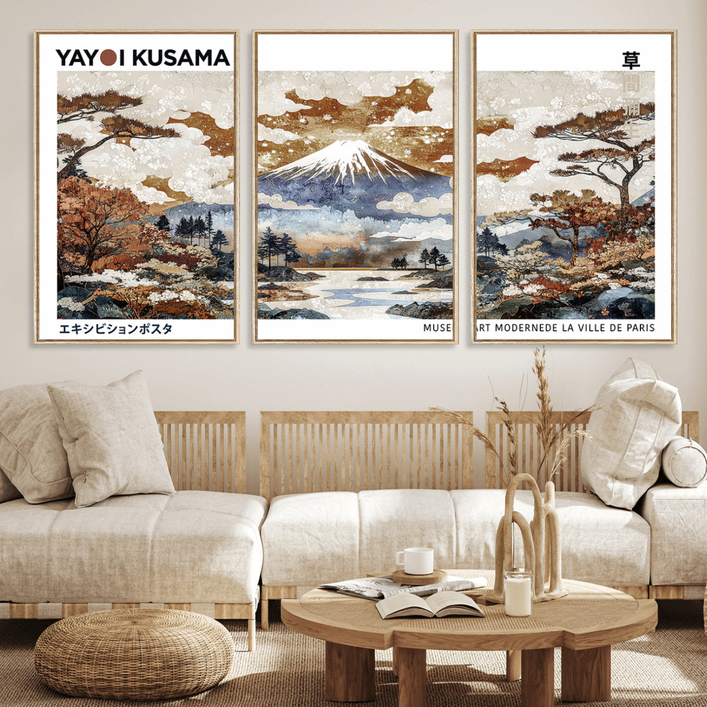 80111817-MGV-CV-36X24-Japanese Landscape Wall Art – Mount Fuji Autumn Canvas Print, Asian Inspired Nature Decor for Living Room, Bedroom, Office or