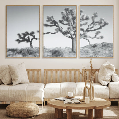 58647785-MGV-CV-36X24-Calm Earthy Aesthetic Wall Art Canvas Print, Framed Arid Terrain Decor Art Picture Print, Joshua Tree Perfect Rustic Minimalist