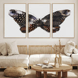 99831147-MGV-CV-36X24-Spotted Butterfly Wall Art Canvas Print, Framed Neutral Insect Theme Art Picture Print, Earthy Wing Pattern Perfect Modern Rustic