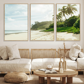 42984524-MGV-CV-36X24-Relaxing Beach Wall Art Canvas Print, Framed Ocean View Art Picture Print, Coastal Serenity Perfect Tropical Coastal Decor Artwork