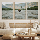 41674074-MGV-CV-36X24-Bison Wall Art – American Buffalo Wildlife Photography Canvas Print, Western Mountain Landscape Artwork Rustic Nature Decor for