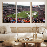 18347149-MGV-FC-60X30-3P_Natural-Soldier Field Wall Art – Chicago Bears Football Stadium Canvas Print, Game Day Sports Decor for Man Cave, Bar, Office, or Living