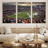 87578930-MGV-FC-60X30-3P_Natural-Soldier Field Wall Art – Chicago Bears Football Stadium Sunset Canvas Print, Game Day Sports Decor for Man Cave, Bar, Office, or