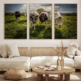 67277447-MGV-CV-36X24-Farmhouse Wall Art – Herd of Cows Canvas Print, Rustic Country Pasture Photography Decor for Bedroom, Living Room, Office, Ranch,
