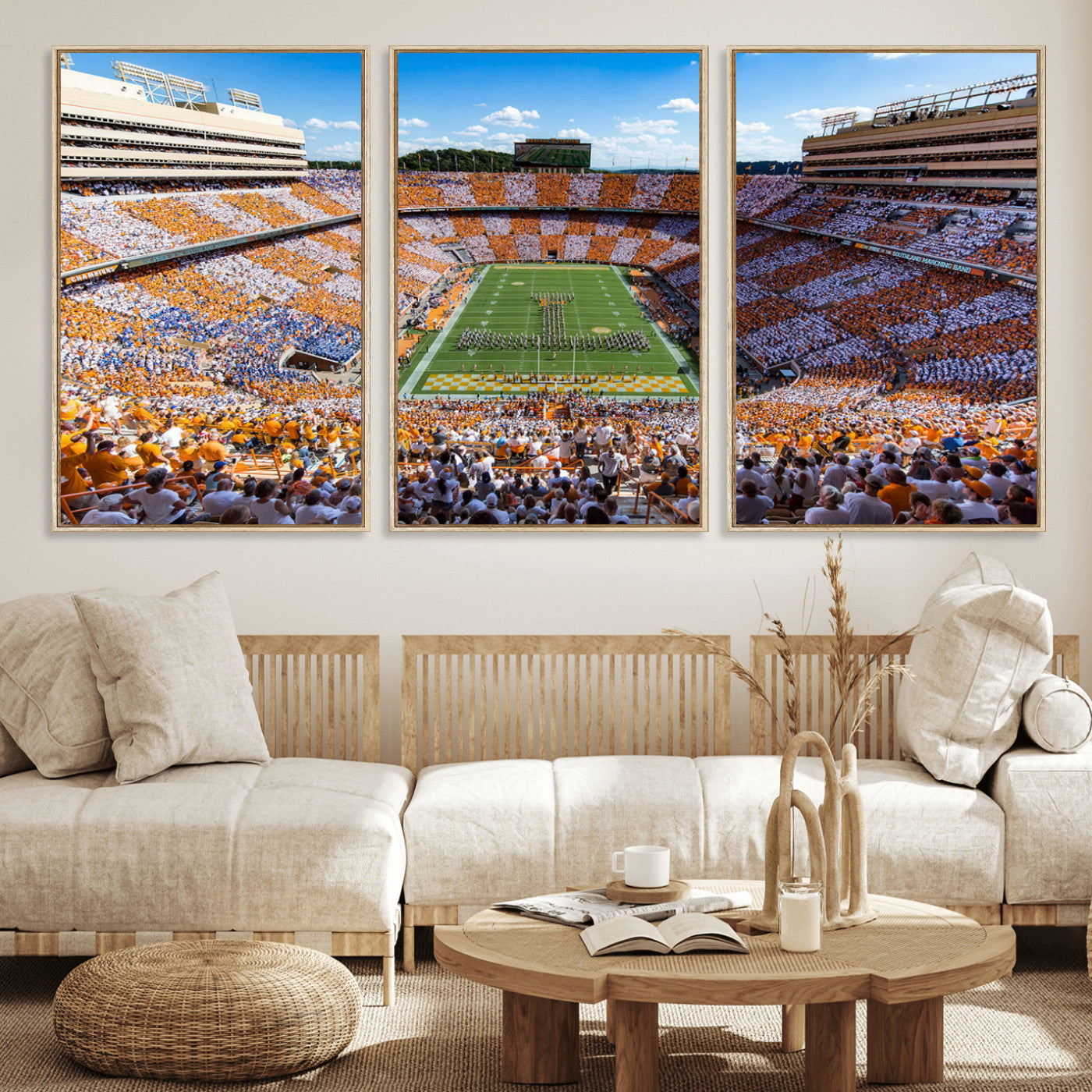 77097951-MGV-FC-60X30-3P_Natural-Neyland Stadium Wall Art – Panoramic Tennessee Volunteers Football Field Canvas Print, Game Day Decor for Office, Man Cave, Living