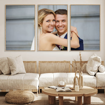 CSTM6030-MGV-FC-60X30-3P_Natural-Custom Canvas Wall Art – Personalized Photo Print for Wedding, Anniversary or Gift, Ready to Hang Canvas for Home Decor