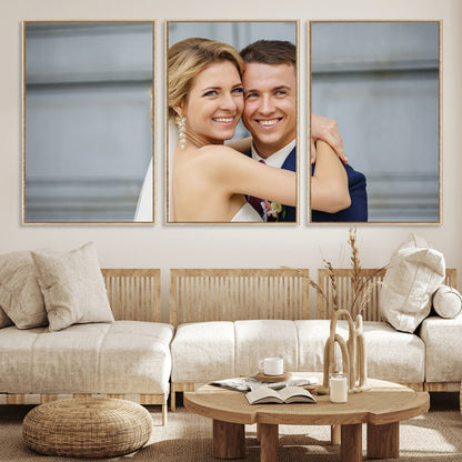 CSTM6030-MGV-FC-60X30-3P_Natural-Custom Canvas Wall Art – Personalized Photo Print for Wedding, Anniversary or Gift, Ready to Hang Canvas for Home Decor
