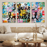 36856-MGV-CV-36X24-Life Is Beautiful Wall Art – Colorful Graffiti Canvas Print, Modern Street Style Artwork, Inspirational Decor for Living Room,