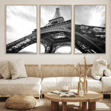 40006-MGV-CV-36X24-Eiffel Tower Wall Art – Black and White Architectural Photo Print, Paris Inspired Decor for Bedroom, Office, Studio or Modern