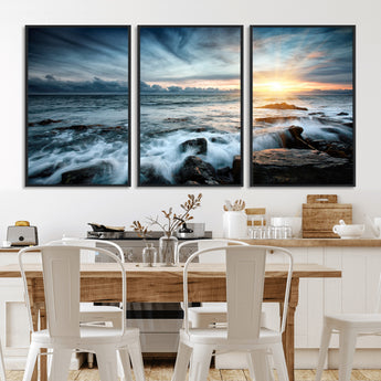 33428-MGV-CV-36X24-Ocean Sunrise Wall Art – Serene Seascape Canvas Print, Coastal Home or Office Decor, Perfect for Living Room, Bedroom, or Study