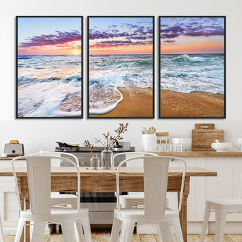 53006-MGV-CV-36X24-Ocean Beach Sunset Wall Art – Vibrant Seascape Canvas Print, Coastal Home Decor for Living Room, Bedroom, Office or Beach House