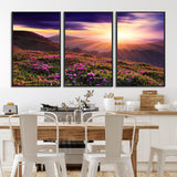 49741-MGV-CV-36X24-Mountain Sunrise Wall Art – Vibrant Floral Landscape Canvas Print, Nature Home Decor for Living Room, Bedroom Office or Cabin