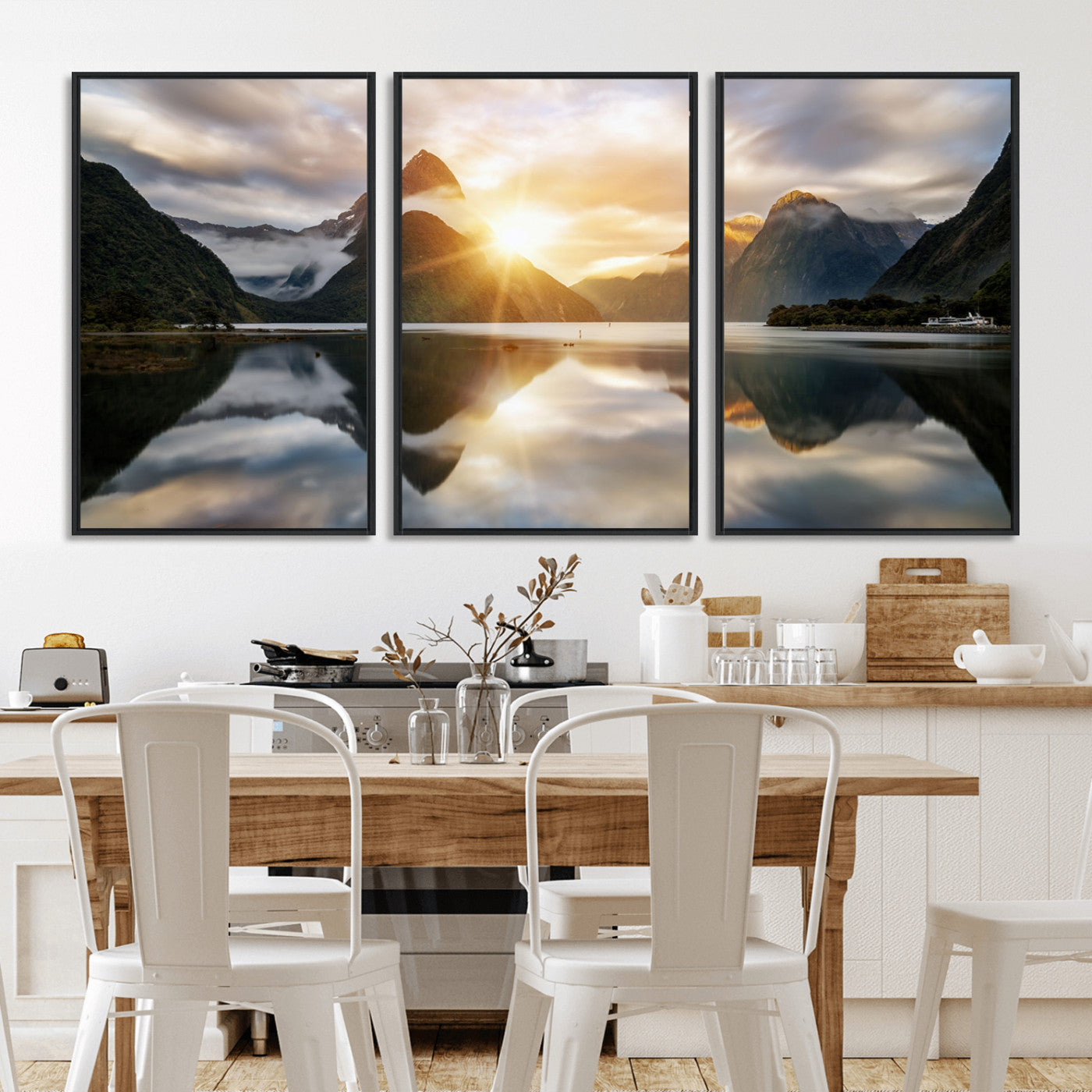 78842-MGV-CV-36X24-Sunrise Mountain Reflection Wall Art – Stunning Nature Landscape Canvas Print for Home, Office, Living Room or Relaxing Space