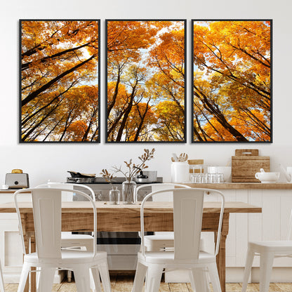 11823-MGV-CV-36X24-Golden Autumn Tree Canopy Wall Art – Stunning Fall Forest Leaves Print, Warm Seasonal Nature Decor for Home, Office or Cabin