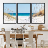 58498-MGV-FC-60X30-3P_Black-White Sandy Beach Wall Art – Panoramic Coastal Canvas Print, Ocean View Decor for Living Room, Bedroom, Office, Relaxing Seaside