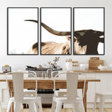35866-MGV-CV-36X24-Texas Longhorn Wall Art – Rustic Western Bull Canvas Print, Farmhouse Animal Photography Decor for Living Room, Office, or Ranch