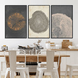 80725-MGV-CV-36X24-Wood Tree Rings Wall Art Canvas Print, Framed Tree Rings Art Picture Print, Abstract Tree Rings Perfect Modern Boho Decor Artwork